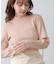 【Bab】【選べるサイズ展開】袖ボタンハイネックリブニットトップス