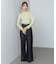【Bab】【選べるサイズ展開】袖ボタンハイネックリブニットトップス