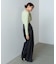 【Bab】【選べるサイズ展開】袖ボタンハイネックリブニットトップス