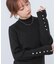 【Bab】【選べるサイズ展開】袖ボタンハイネックリブニットトップス