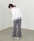 【Bab】【選べるサイズ展開】ストレッチツイルセミフレアスラックスパンツ
