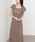 【Bab】【選べるサイズ展開】ドッキングスリーブクロシェワンピース