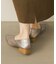 Ｖカットポインテッドスタックヒールパンプス