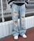 ダメージストレートデニムパンツ