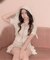 レースアップカットティアードスカート