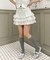 レースアップカットティアードスカート