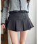 ダブルボタンミニプリーツスカート