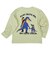 [キッズ]長袖Tシャツ　バックプリント　キミドリ