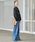 バイカラーフリルブラウス