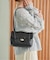SLOBE レザーフラップショルダーバッグ