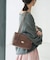 SLOBE レザーフラップショルダーバッグ