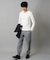 【ジャケット映え】針抜きジャカードＶネックＴシャツ【洗濯機で洗える/毛玉になりにくい】通勤/ビジネス/ジャケット〈ON/OFF SERIES〉