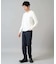 【ジャケット映え】針抜きジャカードＶネックＴシャツ【洗濯機で洗える/毛玉になりにくい】通勤/ビジネス/ジャケット〈ON/OFF SERIES〉