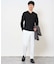 【ジャケット映え】針抜きジャカードＶネックＴシャツ【洗濯機で洗える/毛玉になりにくい】通勤/ビジネス/ジャケット〈ON/OFF SERIES〉