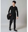 【ジャケット映え】針抜きジャカードＶネックＴシャツ【洗濯機で洗える/毛玉になりにくい】通勤/ビジネス/ジャケット〈ON/OFF SERIES〉