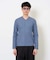 【ジャケット映え】針抜きジャカードＶネックＴシャツ【洗濯機で洗える/毛玉になりにくい】通勤/ビジネス/ジャケット〈ON/OFF SERIES〉