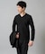 【ジャケット映え】針抜きジャカードＶネックＴシャツ【洗濯機で洗える/毛玉になりにくい】通勤/ビジネス/ジャケット〈ON/OFF SERIES〉