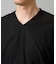 【ジャケット映え】針抜きジャカードＶネックＴシャツ【洗濯機で洗える/毛玉になりにくい】通勤/ビジネス/ジャケット〈ON/OFF SERIES〉