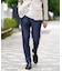 【接触冷感/イージーケア】（フルレングス）デニムライクストレッチスマートスラックス