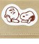 スヌーピー チャーリーブラウン ファスナー三つ折り財布 アップリケ ベージュ SNOOPY