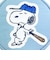 スヌーピー サークルポーチ グレー ベースボール SNOOPY