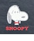 スヌーピー アップリケ刺繍 スクエアポーチ ブラック SNOOPY