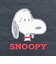 スヌーピー アップリケ刺繍 スクエアポーチ ブラック SNOOPY
