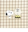 スヌーピー スクエアポーチ ベージュ チェックワッペンシリーズ SNOOPY