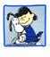スヌーピー シェニール織ミニタオル グレー HUG ハンカチ 日本製 SNOOPY