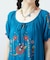 【チャイハネ】花刺繍クロスステッチワンピース