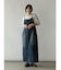 アシメフロントデニムジャンパースカート（navy）