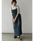 アシメフロントデニムジャンパースカート（navy）
