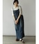 アシメフロントデニムジャンパースカート（navy）