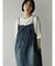 アシメフロントデニムジャンパースカート（navy）