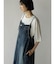 アシメフロントデニムジャンパースカート（navy）