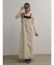 アシメフロントコットンセルロースデニムジャンパースカート(light beige)