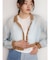 Bicolor sheer short cardigan
