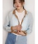 Bicolor sheer short cardigan