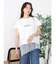 アシメレースヘムロゴTシャツ