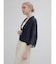 ランタンスリーブ梳毛調メッシュジャケット