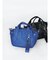 チャーム付きフェイクレザー2wayバッグ（greige,black,blue)