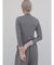 ウール混ベロアドッキング配色リブニット