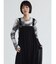 【2サイズ展開】レースアップデザインジャンパースカート（black）