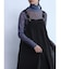 【2サイズ展開】レースアップデザインジャンパースカート（black）
