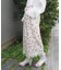 接触冷感裾レースワイドパンツ