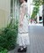 カットワーク花柄ワンピース