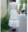 カットワーク花柄ワンピース