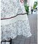 カットワーク花柄ワンピース