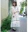 カットワーク花柄ワンピース