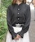 音楽刺繍リボンブラウス
